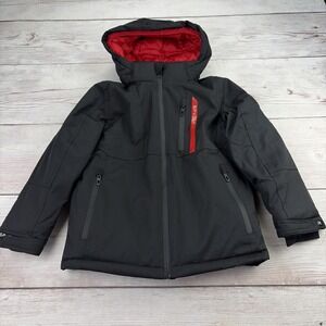 Spyder Boy's 7 Black Snowboard Ski Jacket Hooded Winter Coat Excellent Condition